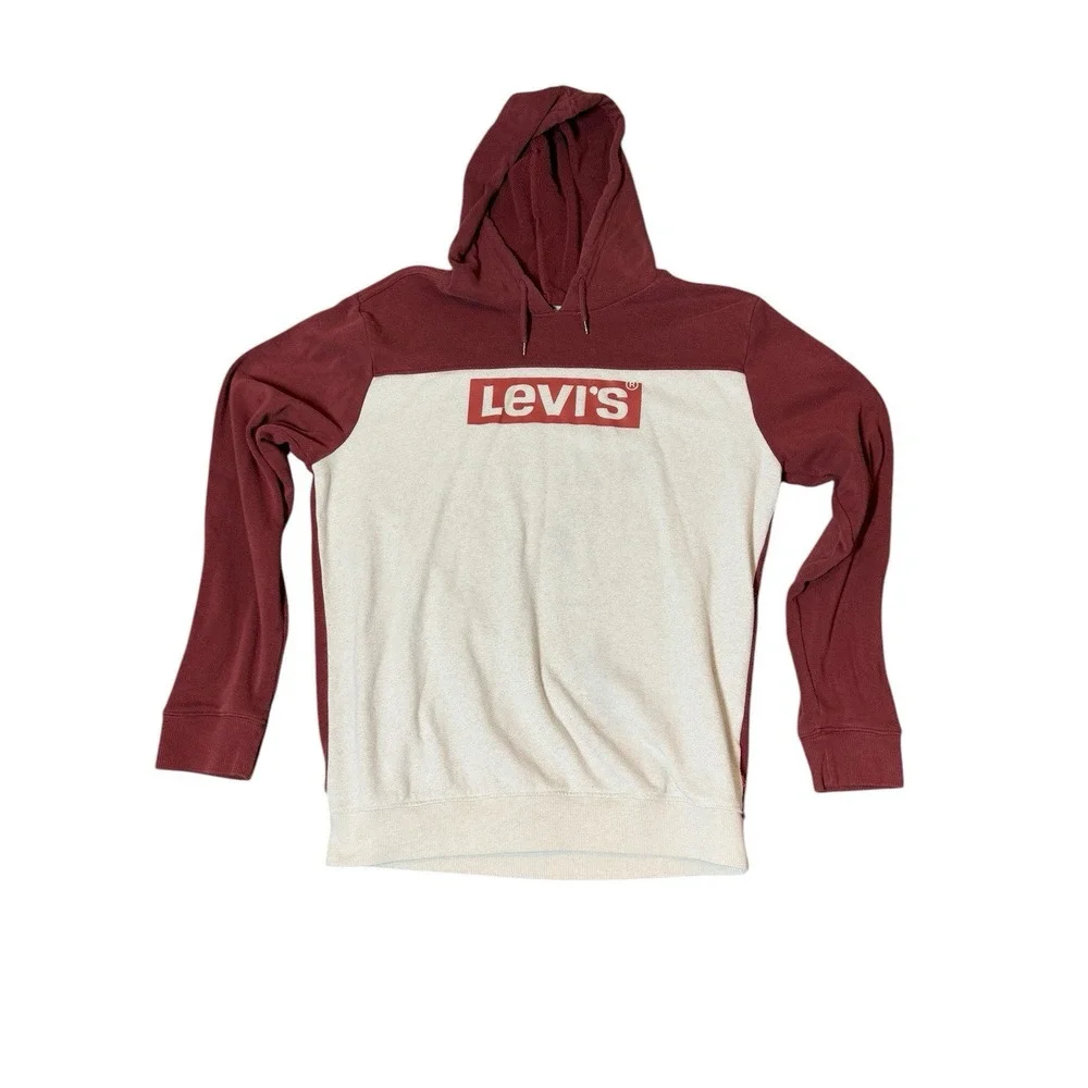 Levi's Hoodie Mens Large Pullover Sweatshirt Long Sleeve‎ Throwback Fleece Lined